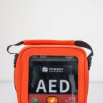 MyHeart Primedic P-Series AED in its carry bag