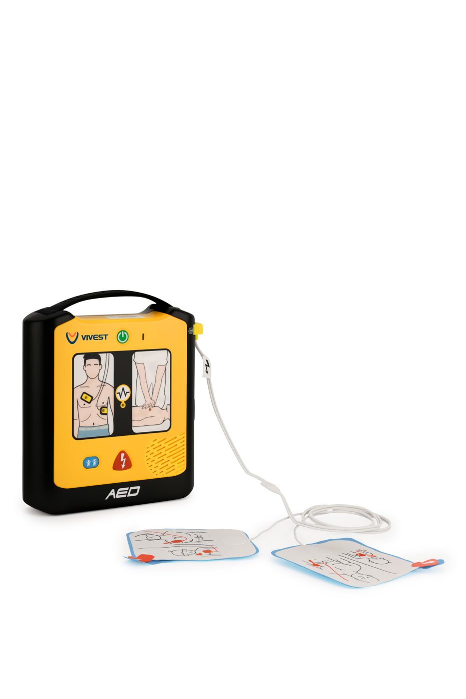 Vivest A3 AED with pads unpacked